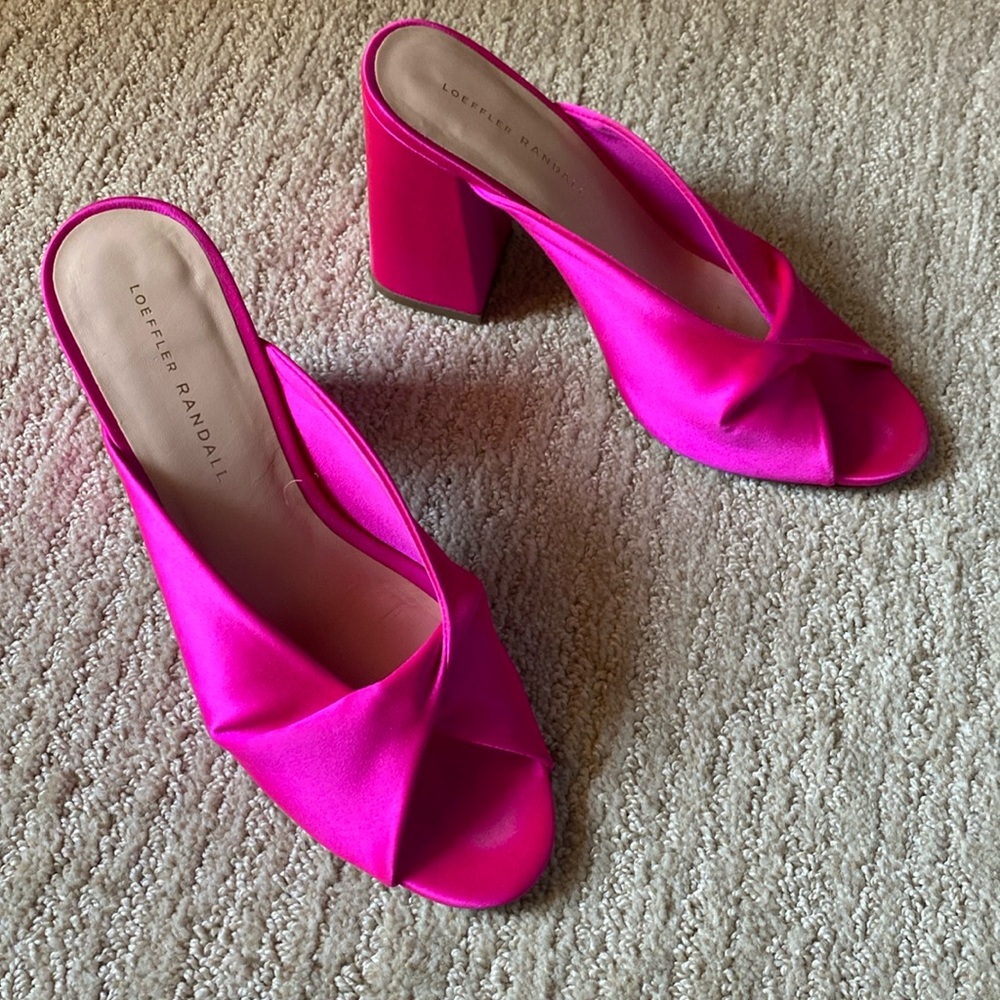Loeffler Randall Laurel Pink Satin Heels - size 9